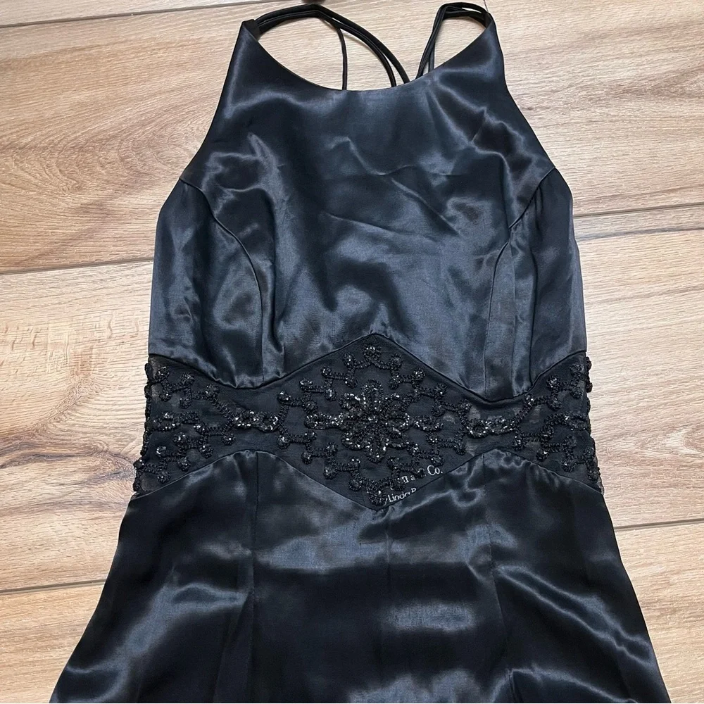 Vintage 90s Whimsigoth Prom Formal Dress Cut Out Mesh See Though Sheer Design - Picture 5 of 5